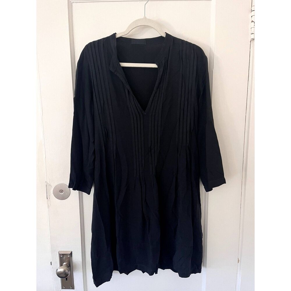 Womens CP Shades Regina Dress Blouse Tunic Black XSmall XS Rayon